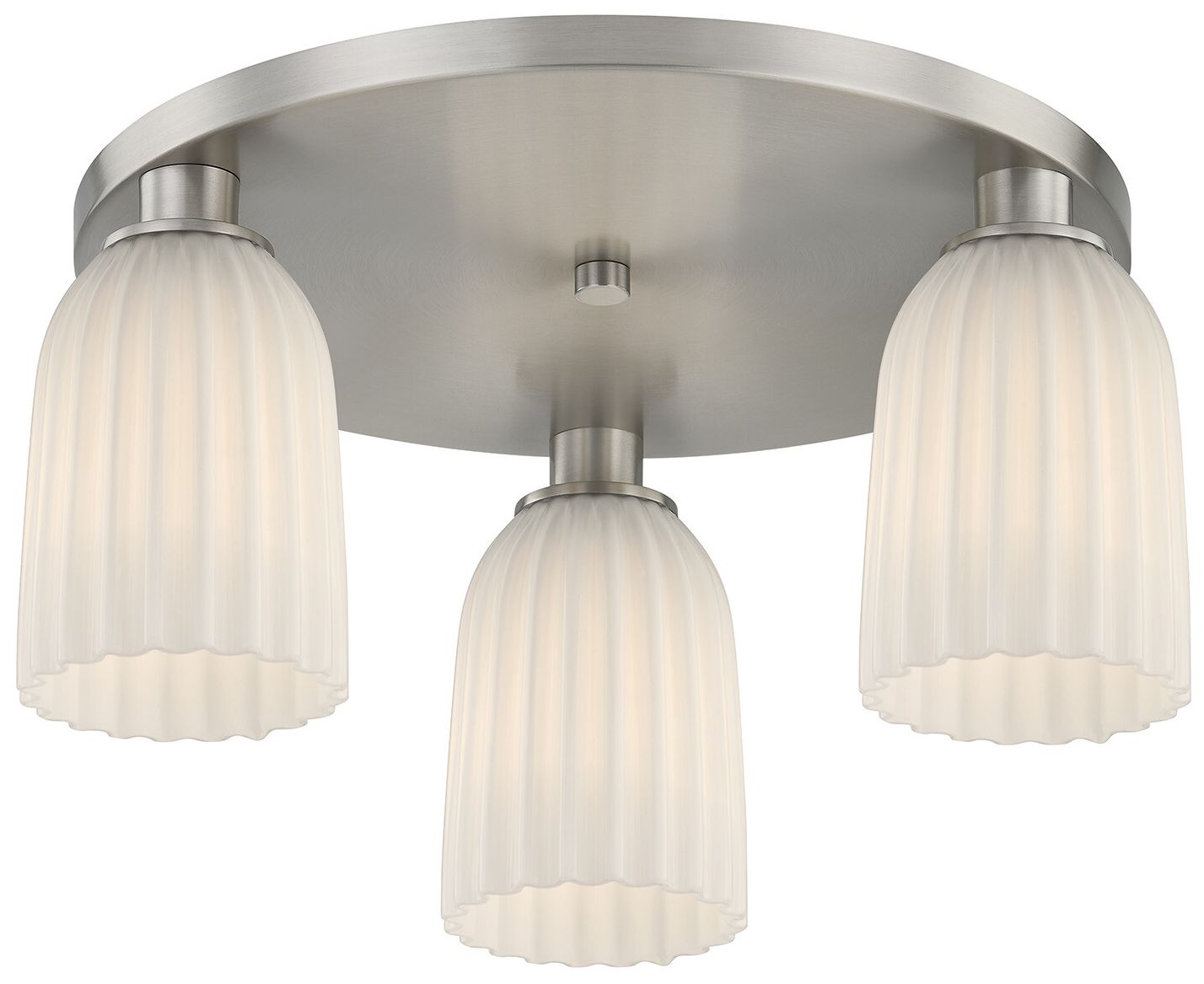Image 3 Baldwin 3-Light Flush Mount in Satin Nickel more views