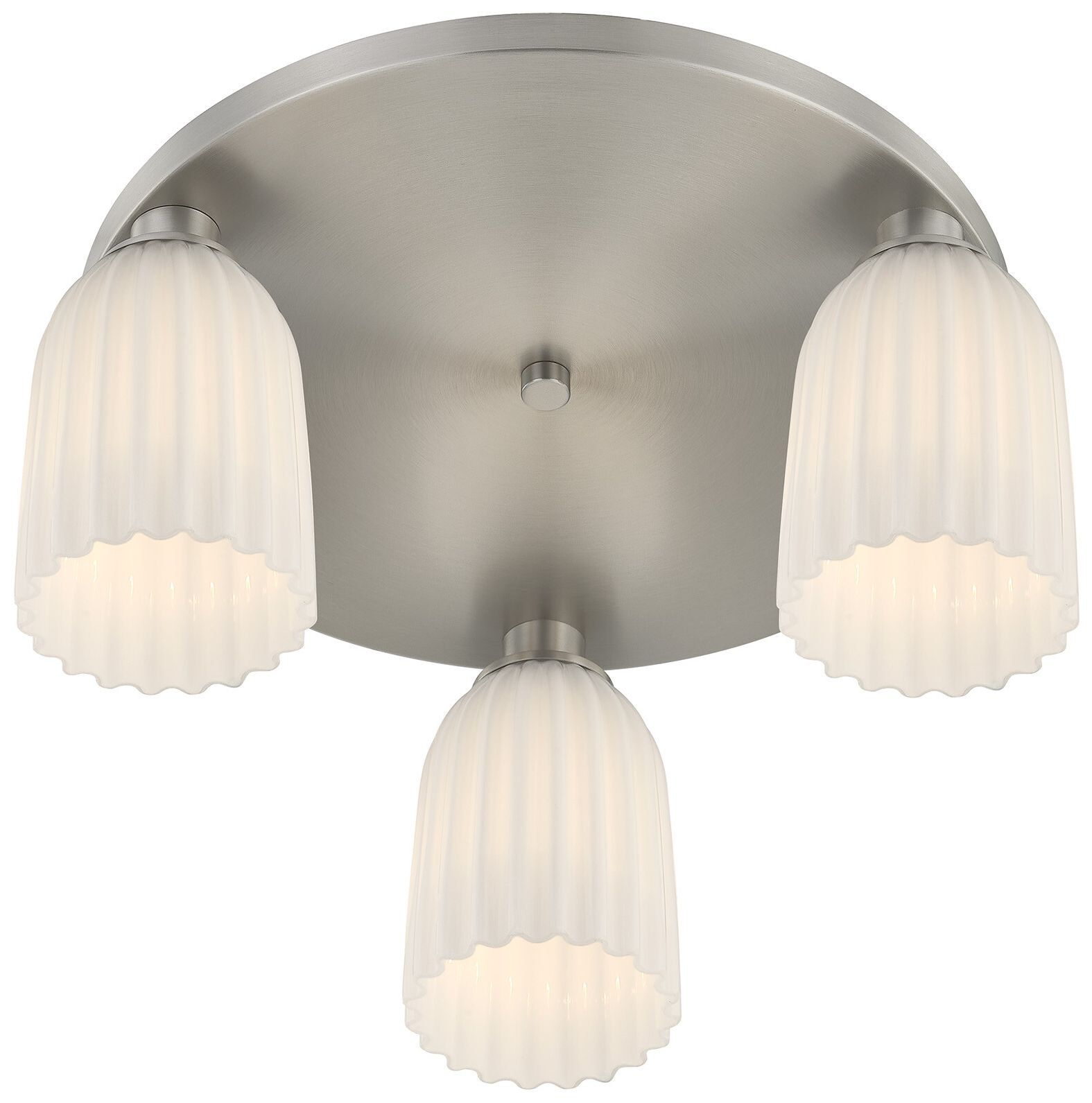 Image 4 Baldwin 3-Light Flush Mount in Satin Nickel more views