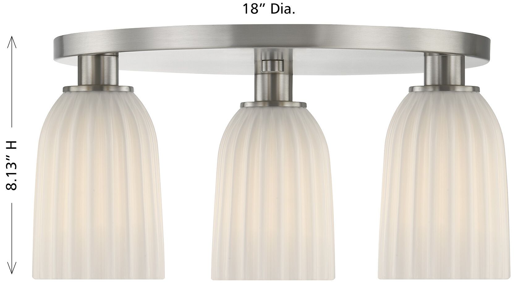 Image 6 Baldwin 3-Light Flush Mount in Satin Nickel more views