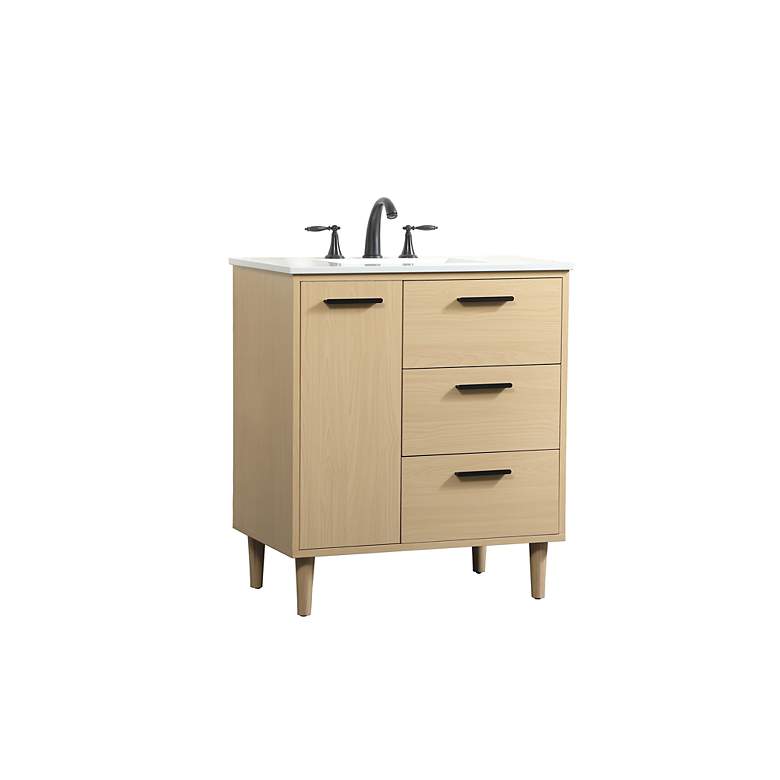 Image 3 Baldwin 30" Wide Maple 2-Drawer Single Sink Bathroom Vanity more views