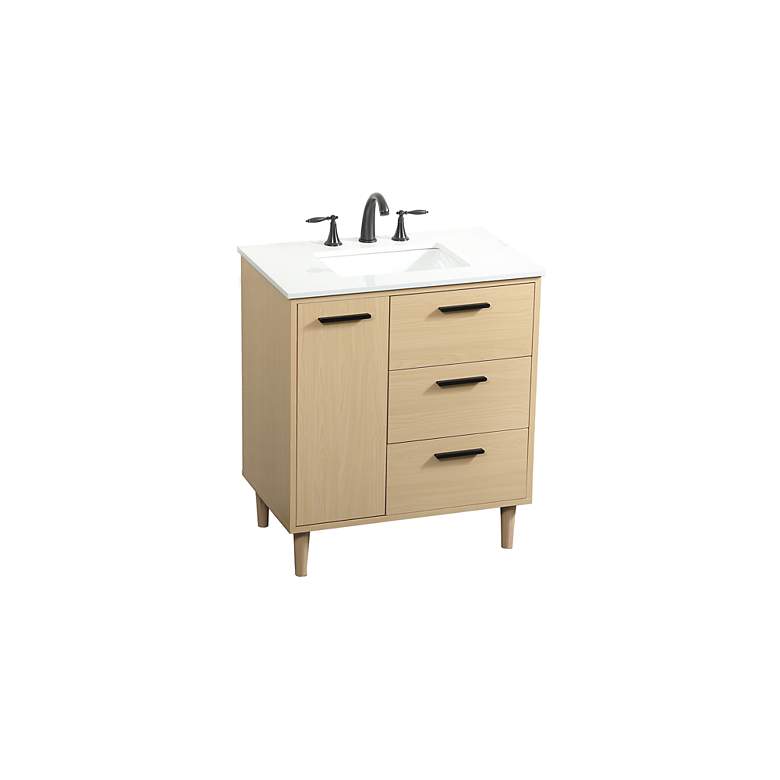 Image 4 Baldwin 30" Wide Maple 2-Drawer Single Sink Bathroom Vanity more views