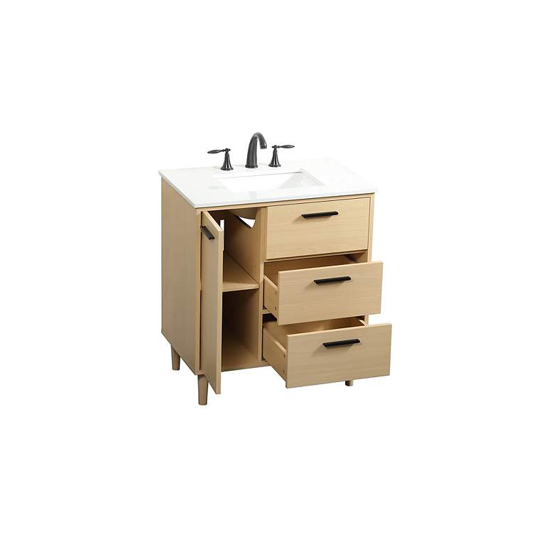 Image 5 Baldwin 30" Wide Maple 2-Drawer Single Sink Bathroom Vanity more views