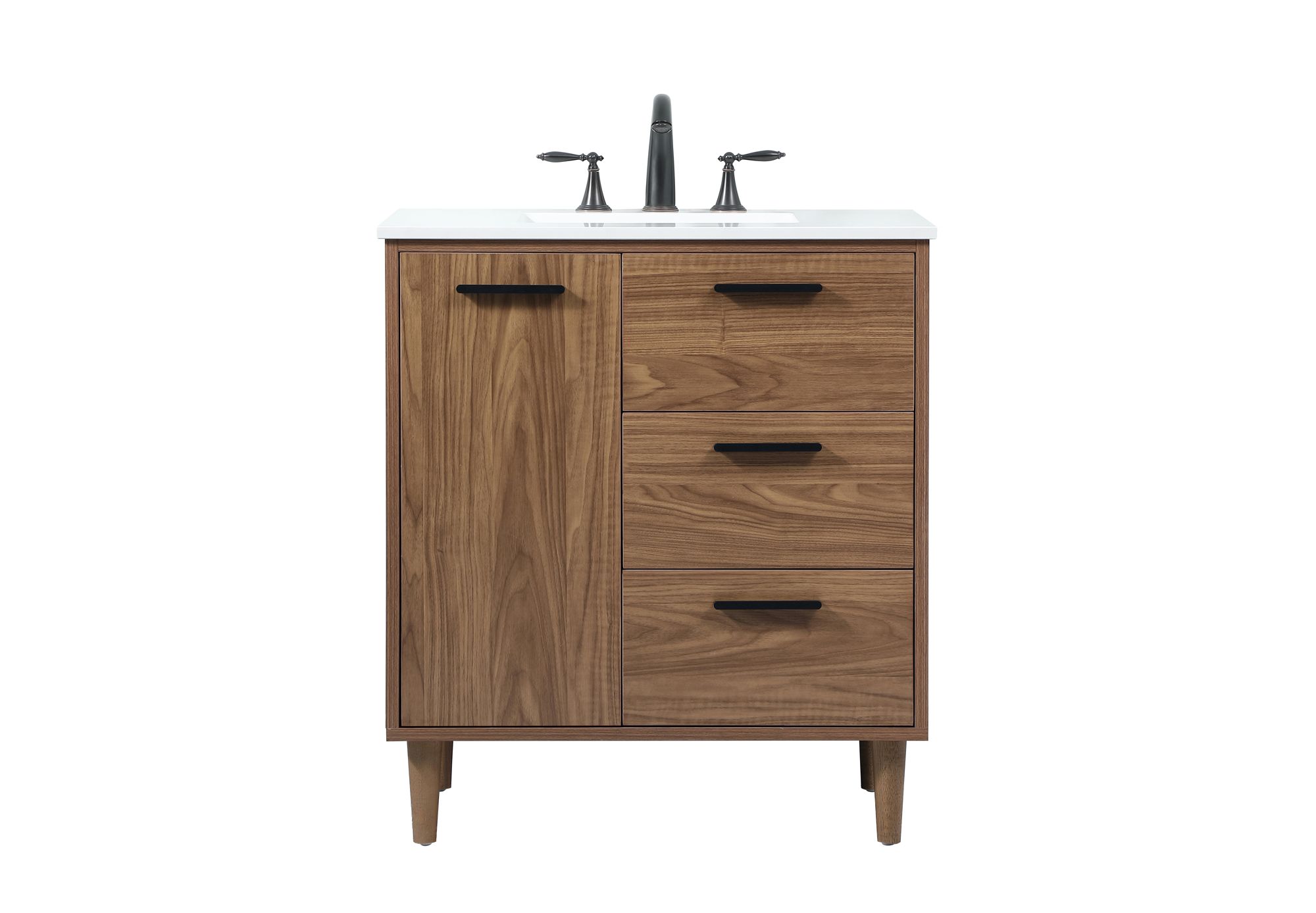 Image 4 Baldwin 30" Wide Walnut Brown Single Sink Bathroom Vanity more views