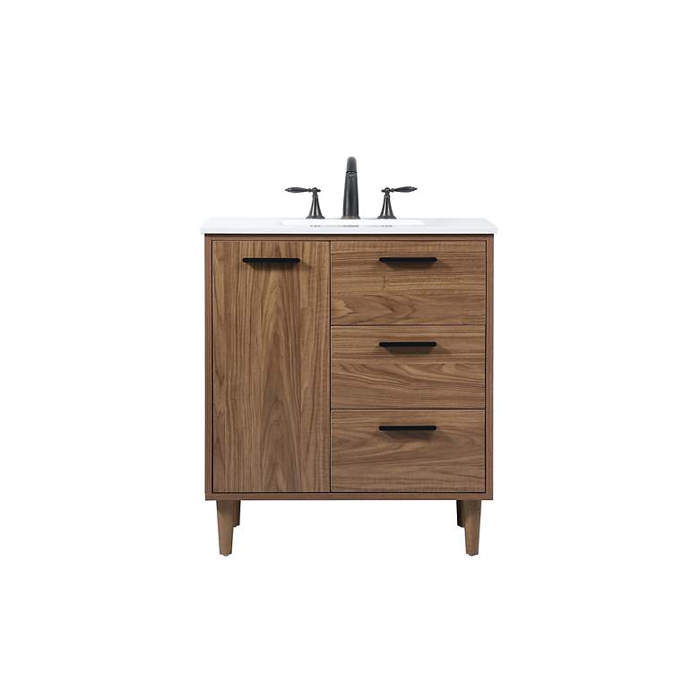 Image 4 Baldwin 30" Wide Walnut Brown Single Sink Bathroom Vanity more views