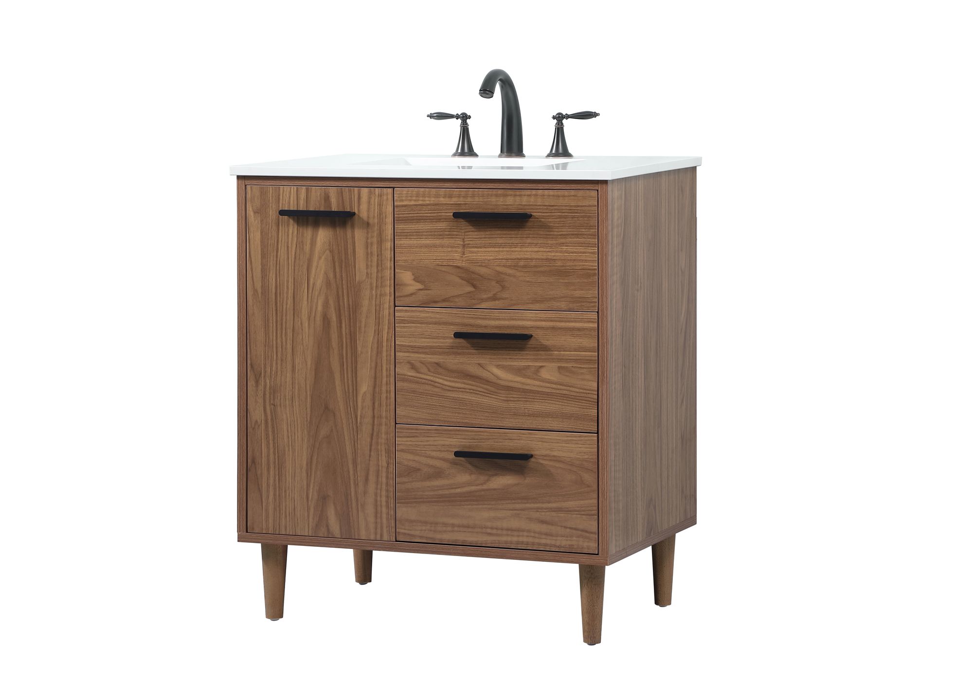 Image 5 Baldwin 30" Wide Walnut Brown Single Sink Bathroom Vanity more views