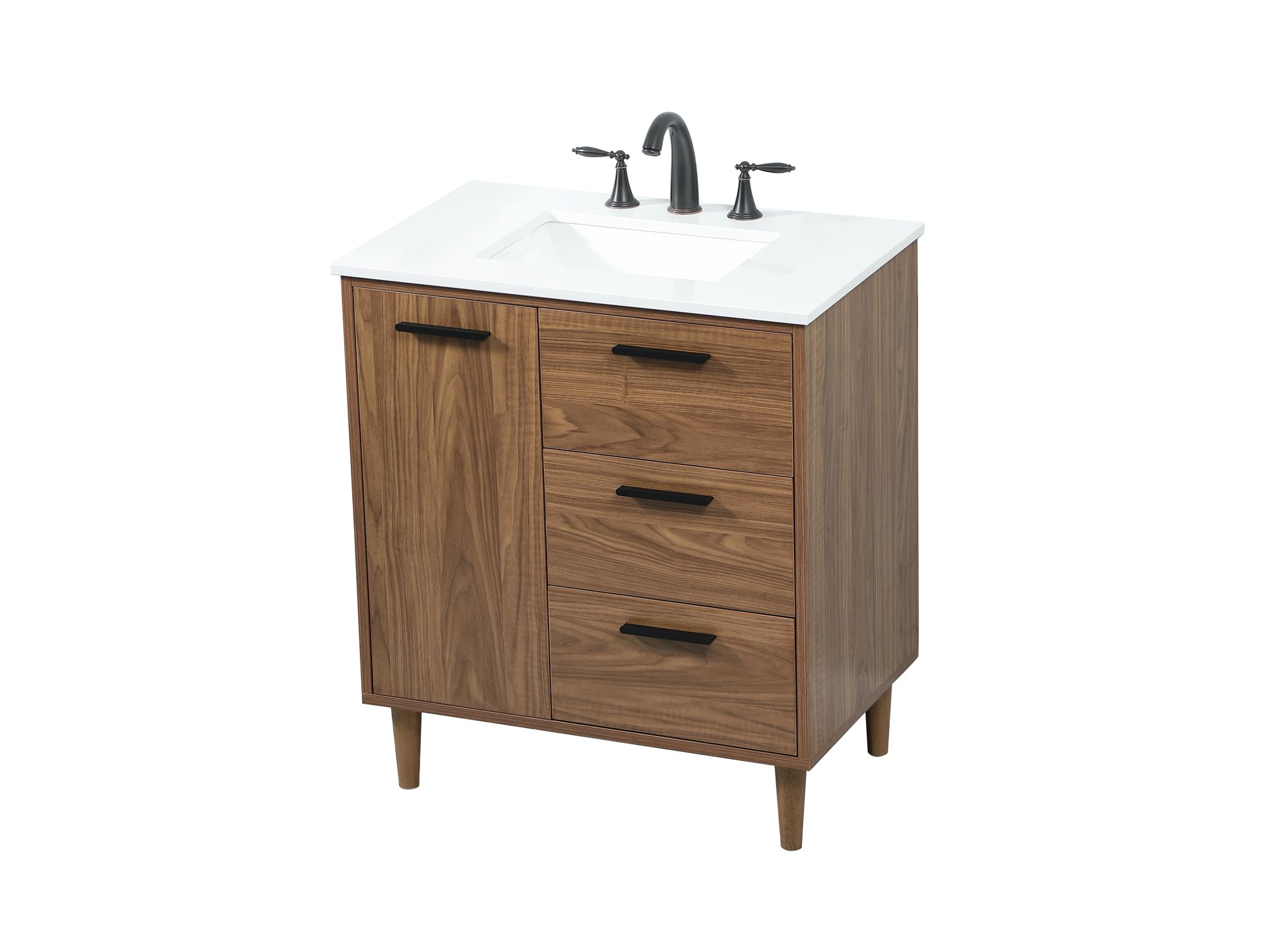 Image 6 Baldwin 30" Wide Walnut Brown Single Sink Bathroom Vanity more views