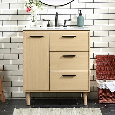 Baldwin 30" Wide Maple 2-Drawer Single Sink Bathroom Vanity