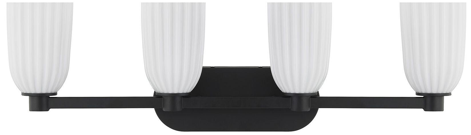 Image 2 Baldwin 4-Light Bathroom Vanity Light in Matte Black more views