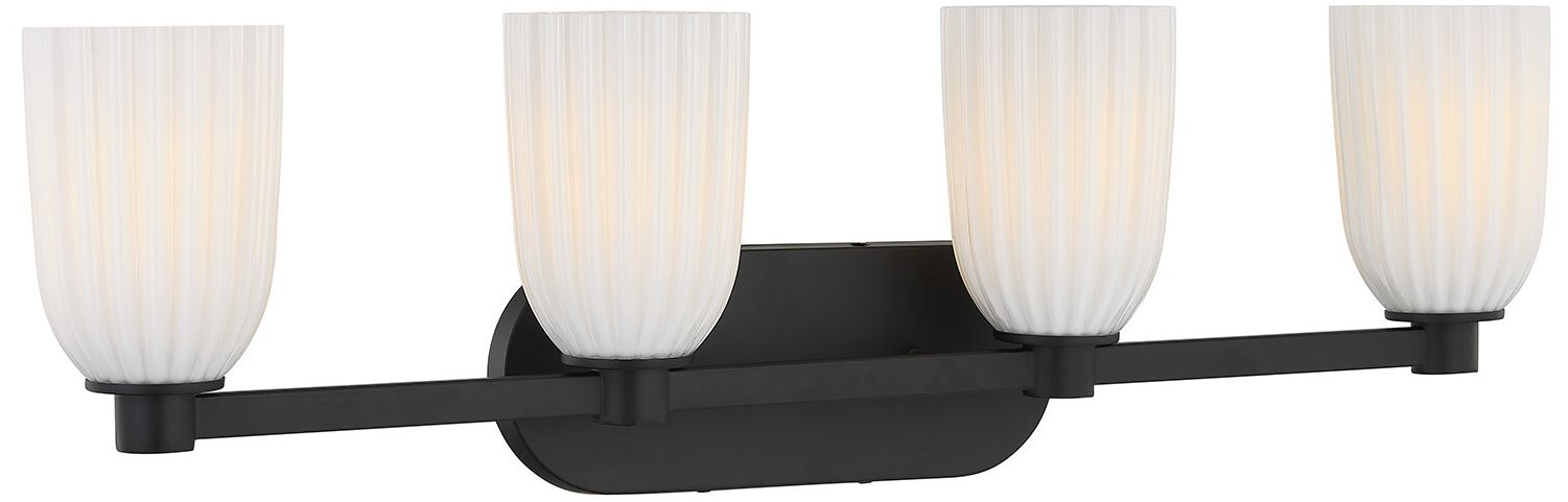 Image 3 Baldwin 4-Light Bathroom Vanity Light in Matte Black more views