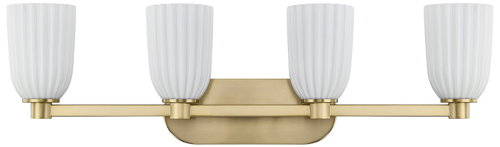 Image 2 Baldwin 4-Light Bathroom Vanity Light in Noble Brass more views