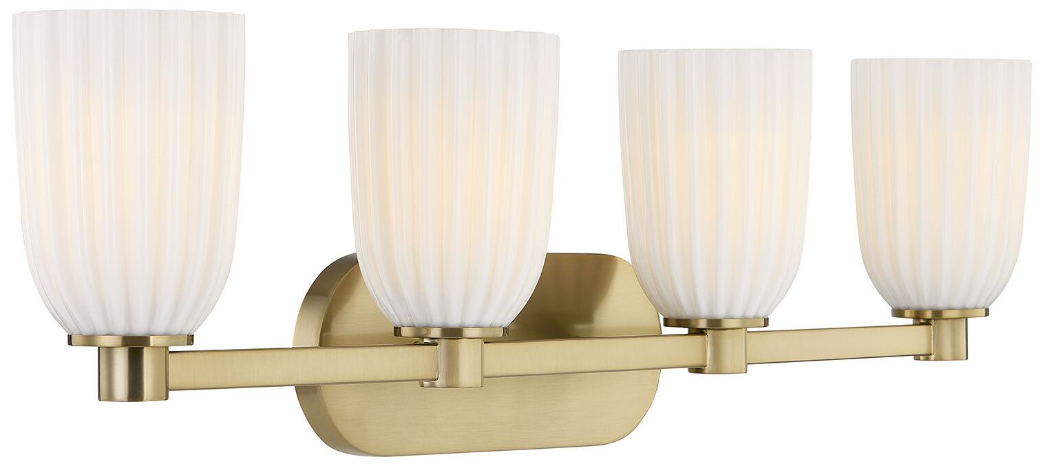 Image 4 Baldwin 4-Light Bathroom Vanity Light in Noble Brass more views