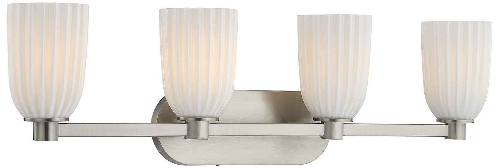 Image 3 Baldwin 4-Light Bathroom Vanity Light in Satin Nickel more views