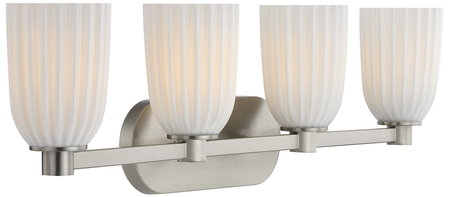 Image 4 Baldwin 4-Light Bathroom Vanity Light in Satin Nickel more views