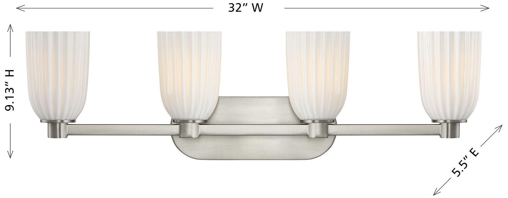 Image 6 Baldwin 4-Light Bathroom Vanity Light in Satin Nickel more views