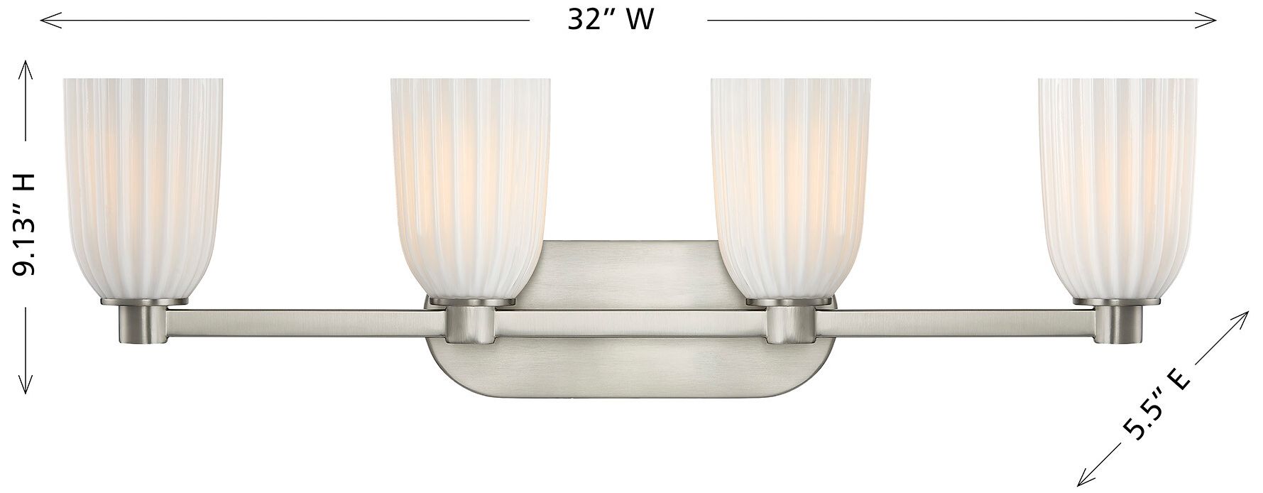 Baldwin 4-Light Bathroom Vanity Light in Satin Nickel