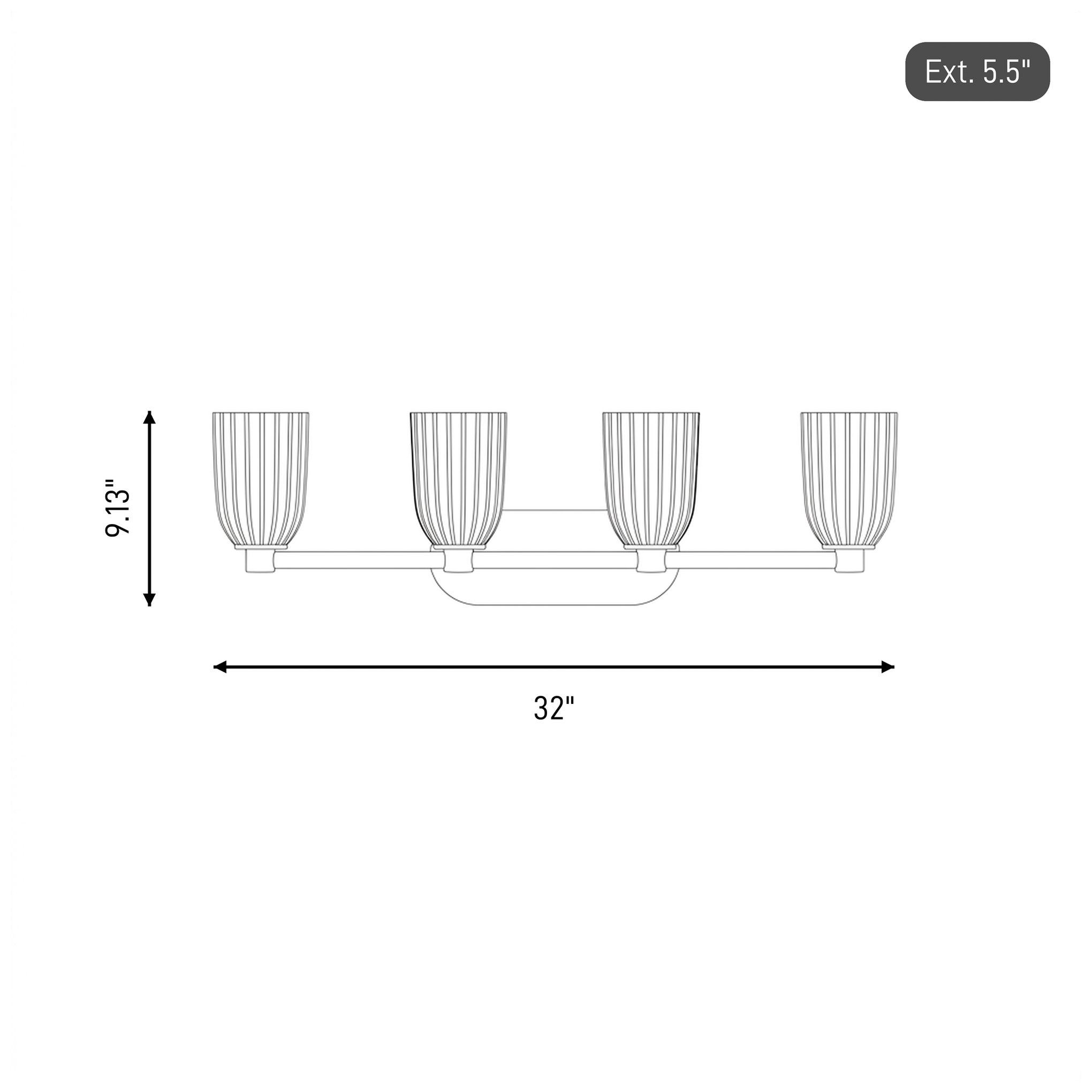Baldwin 4-Light Bathroom Vanity Light in Satin Nickel