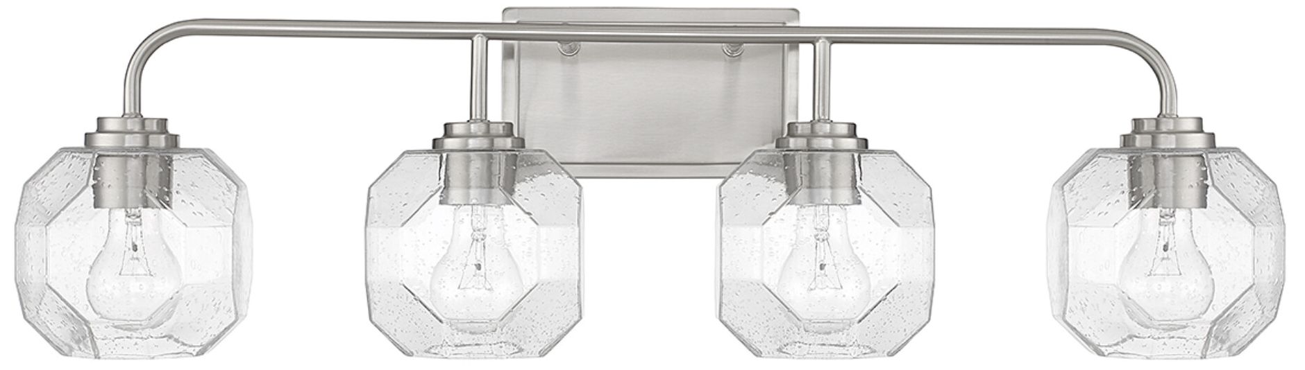 Image 2 Baldwin 4-Light Bathroom Vanity Light in Satin Nickel more views