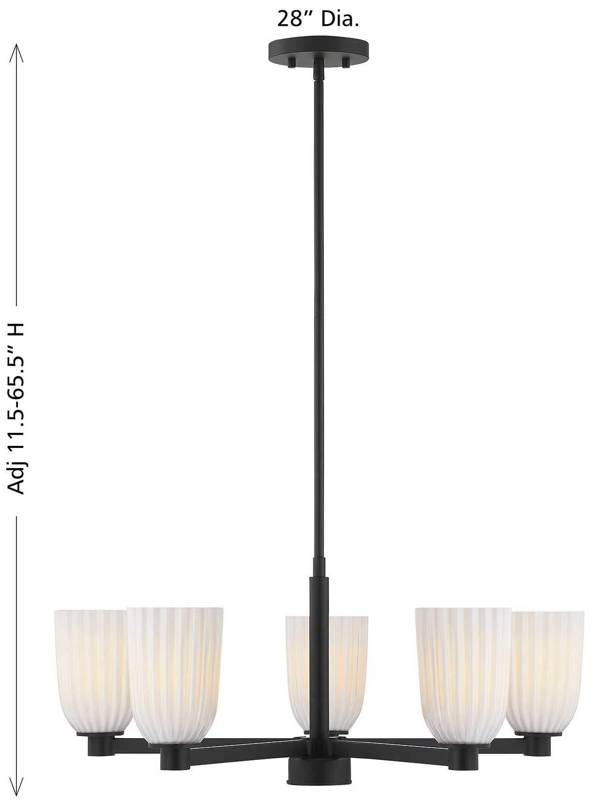 Image 7 Baldwin 5-Light Chandelier in Matte Black more views