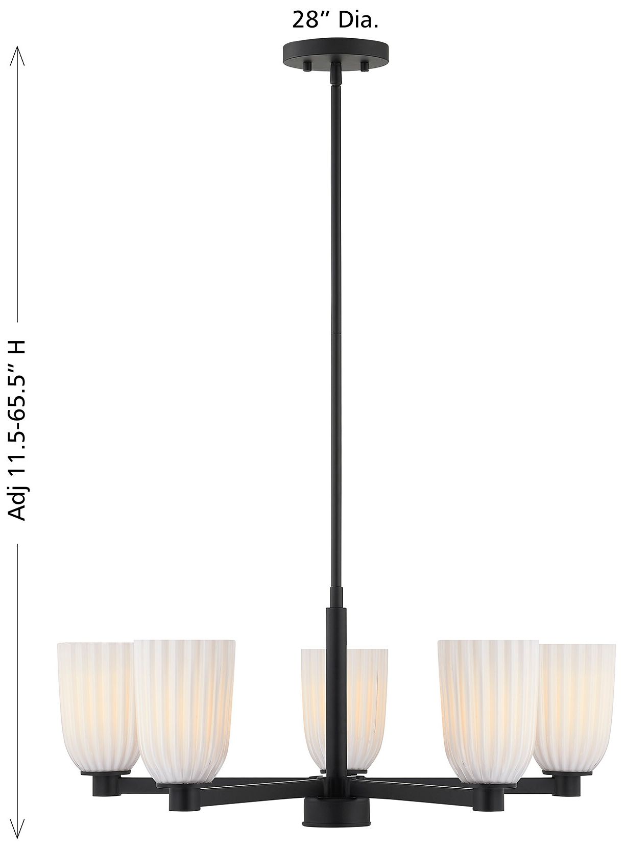 Baldwin 5-Light Chandelier in Matte Black