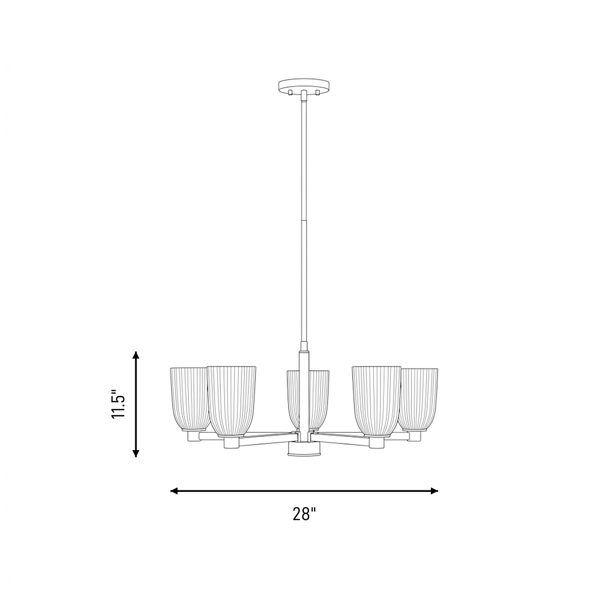 Baldwin 5-Light Chandelier in Matte Black