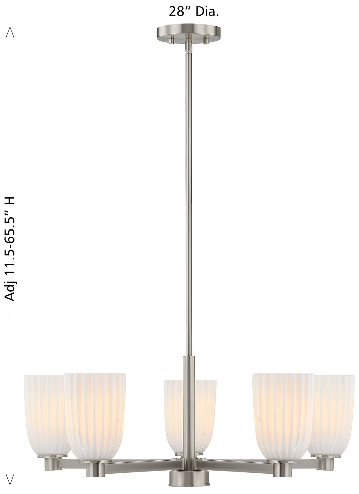 Baldwin 5-Light Chandelier in Satin Nickel