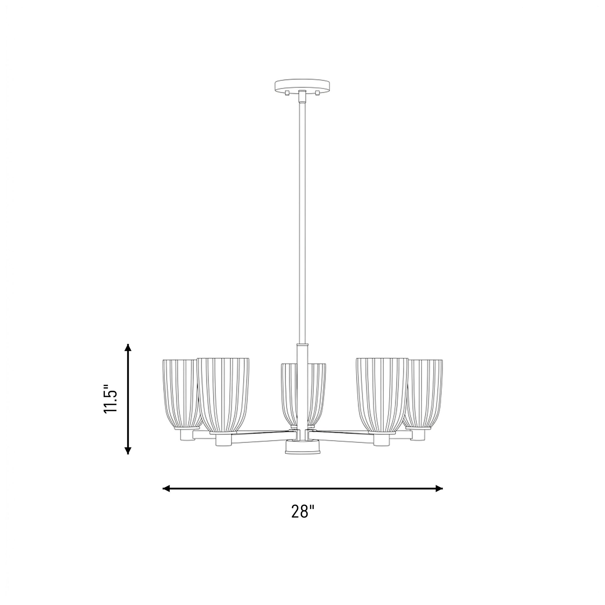 Baldwin 5-Light Chandelier in Satin Nickel