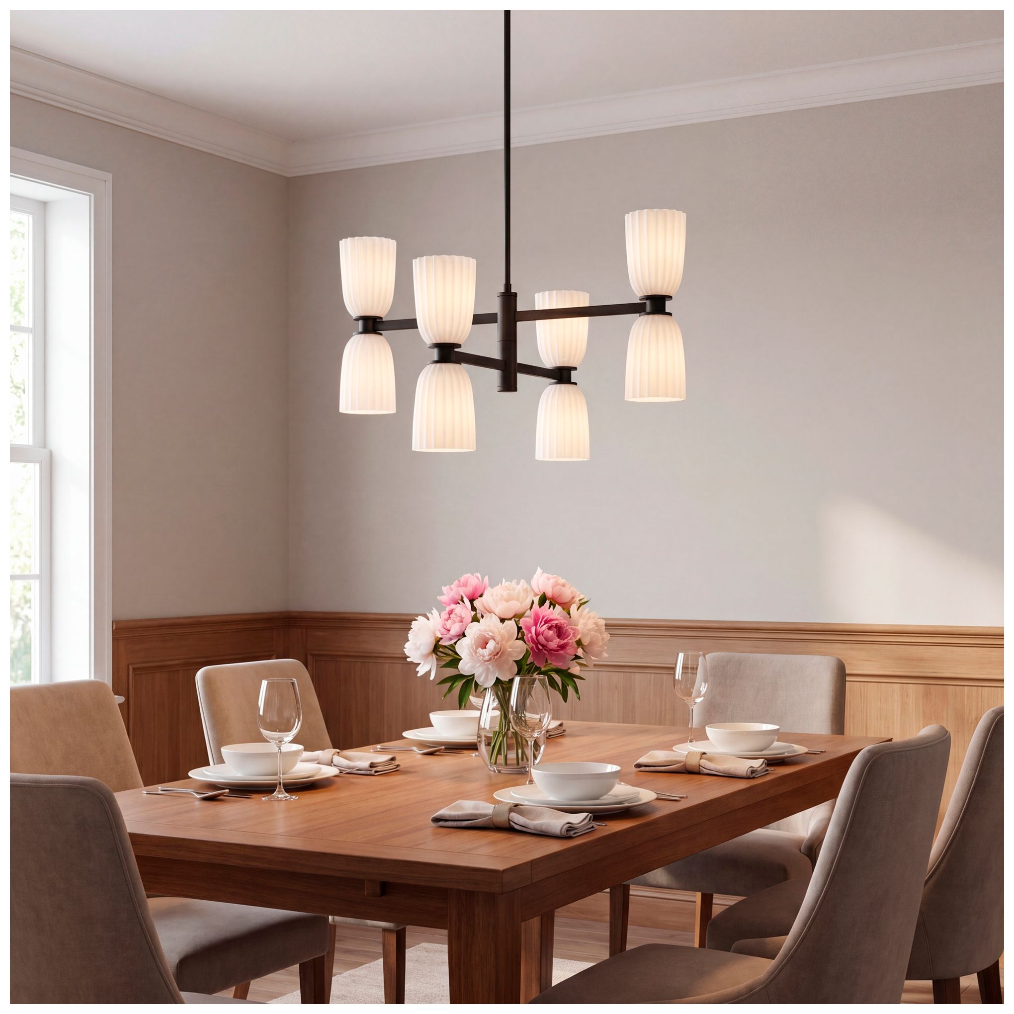 Baldwin 8-Light Chandelier in Matte Black