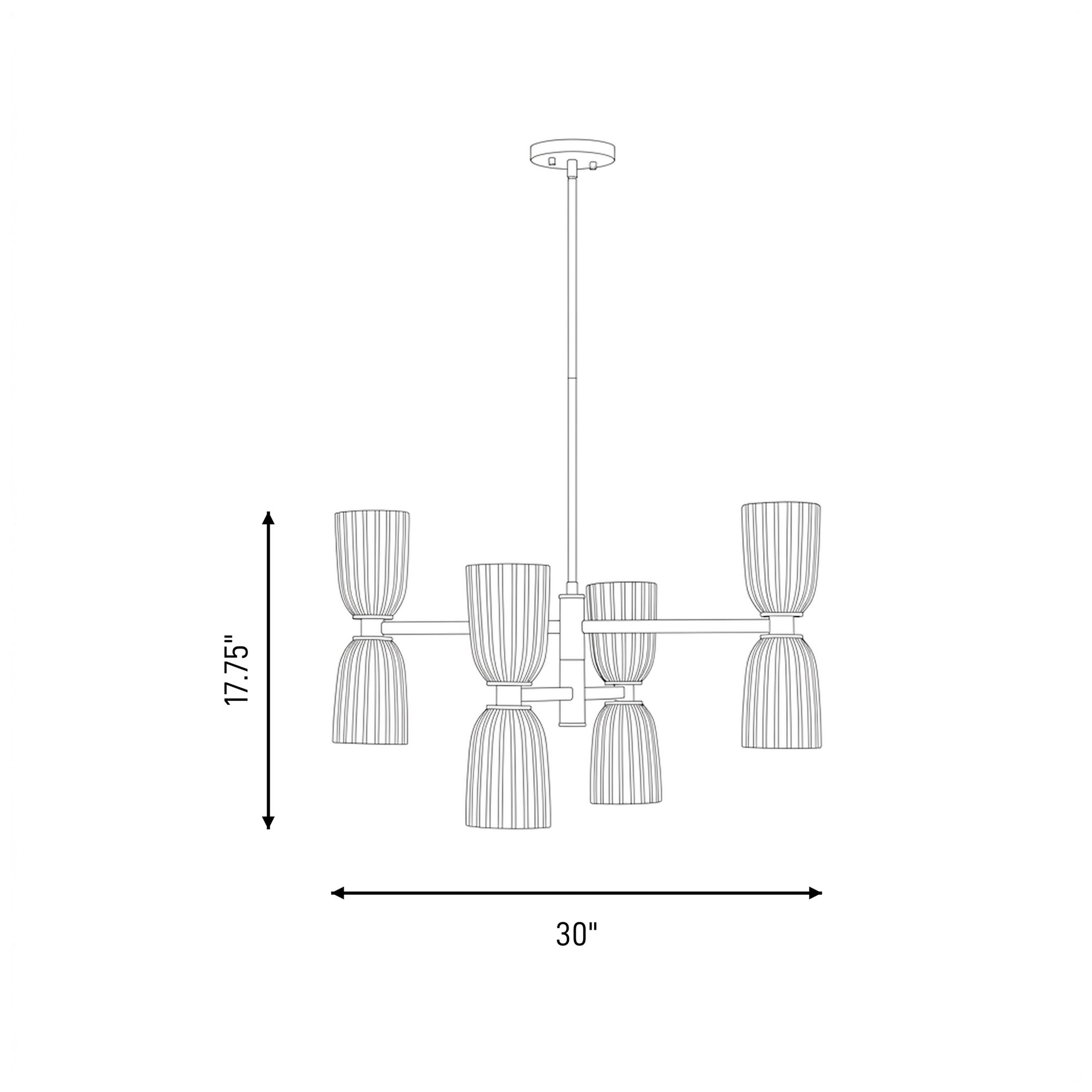 Baldwin 8-Light Chandelier in Matte Black