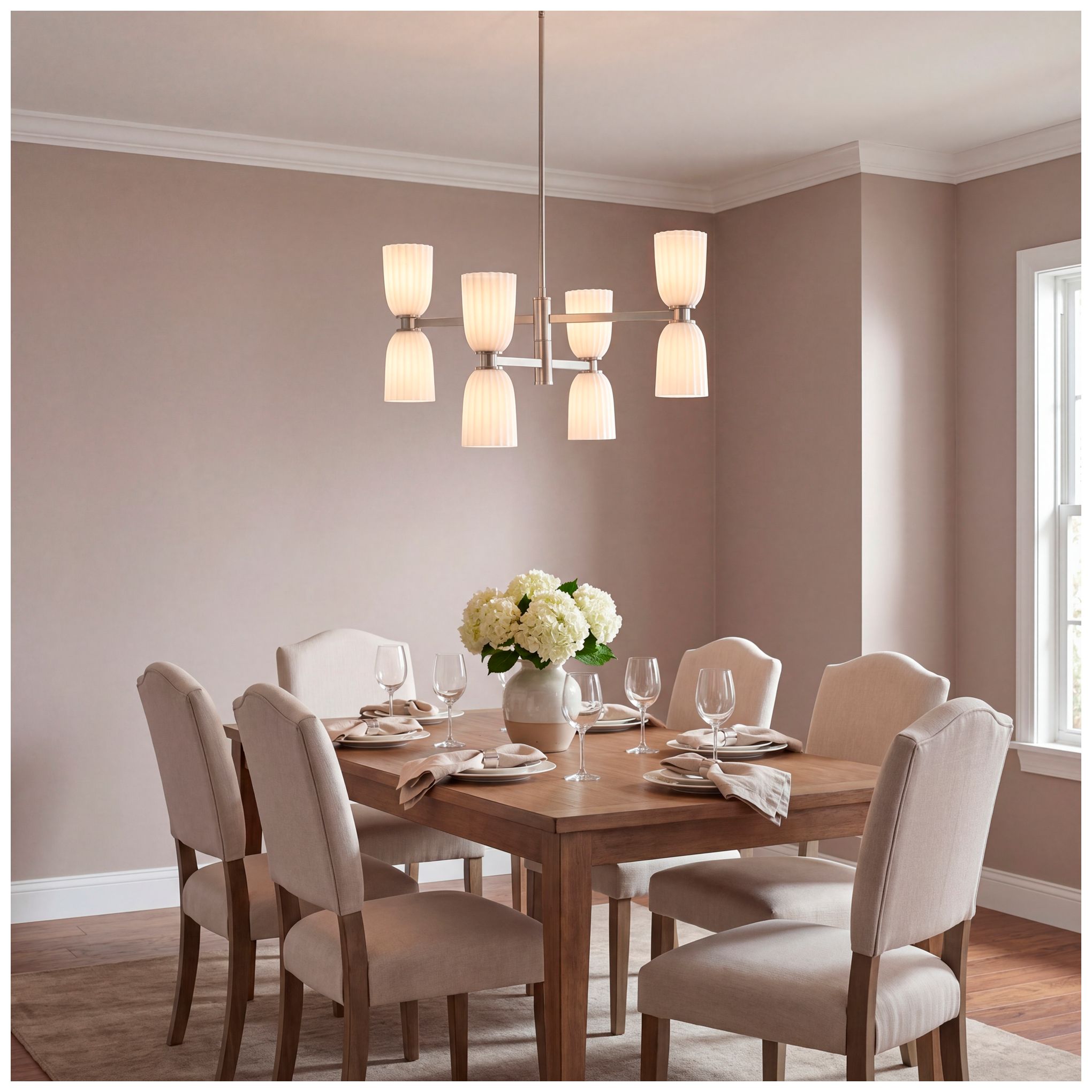 Baldwin 8-Light Chandelier in Satin Nickel