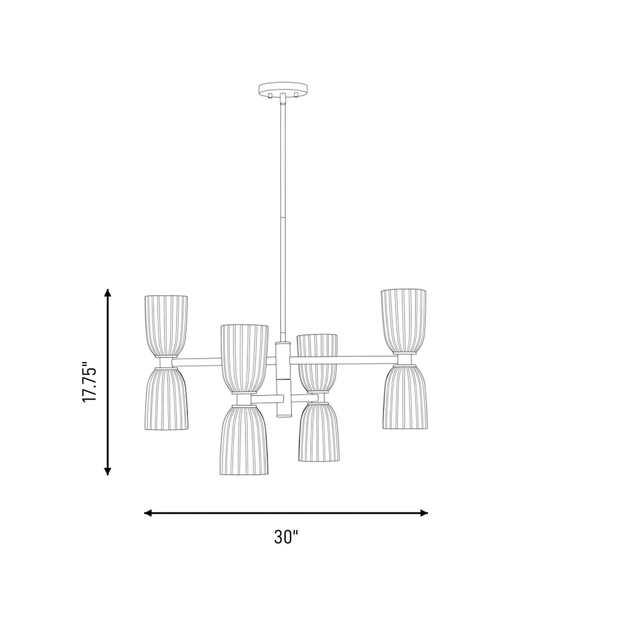 Baldwin 8-Light Chandelier in Satin Nickel