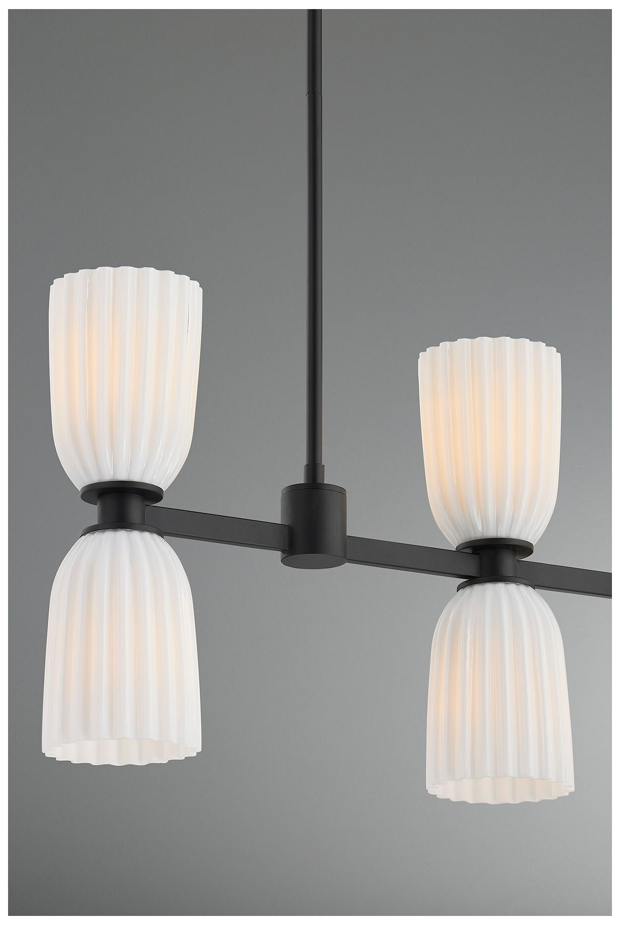 Image 3 Baldwin 8-Light Linear Chandelier in Matte Black more views