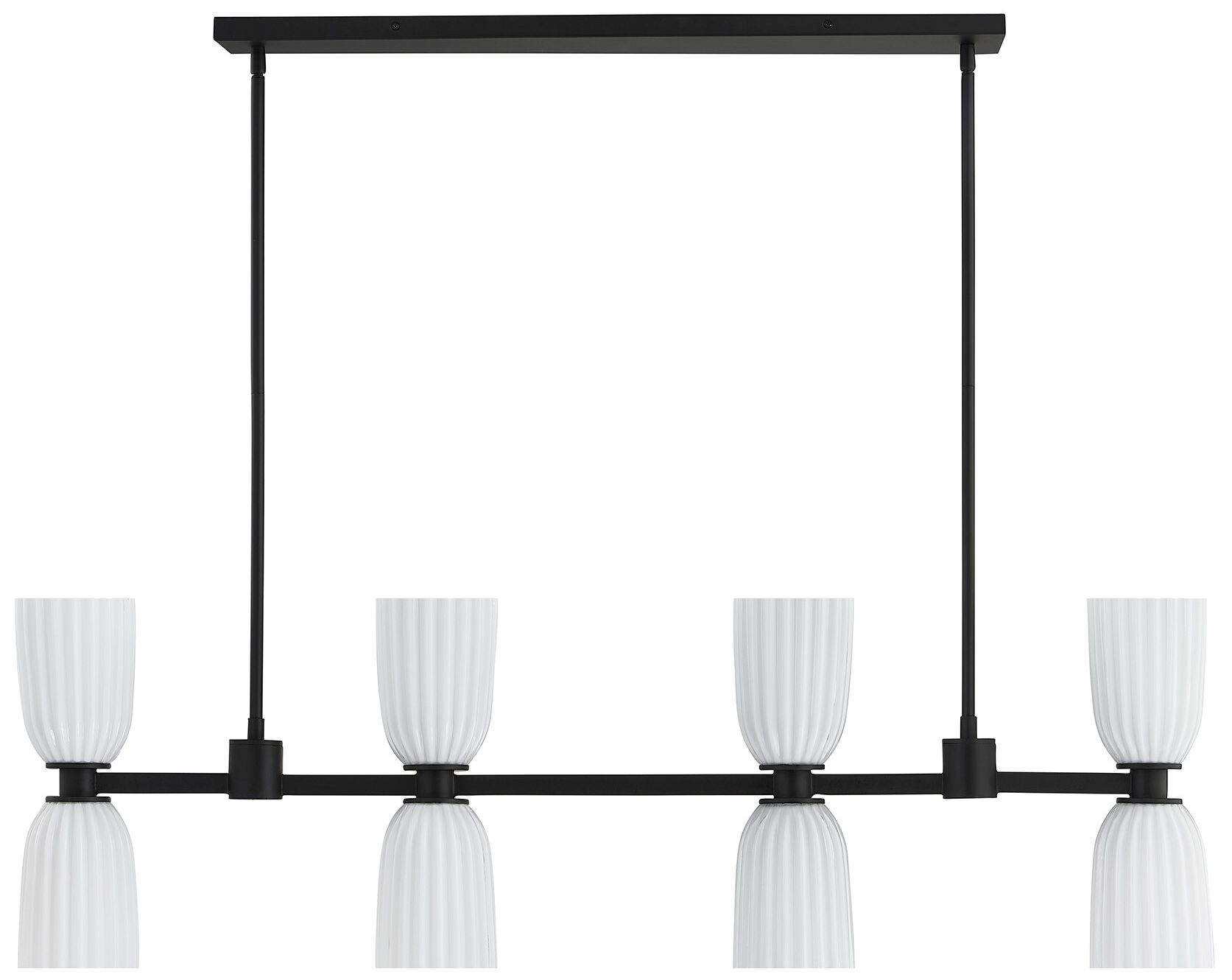 Image 5 Baldwin 8-Light Linear Chandelier in Matte Black more views