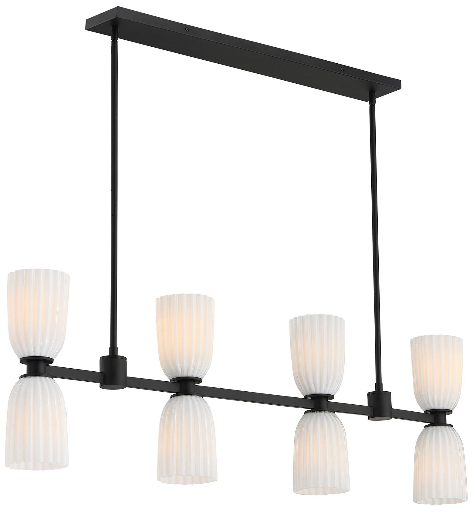 Image 6 Baldwin 8-Light Linear Chandelier in Matte Black more views