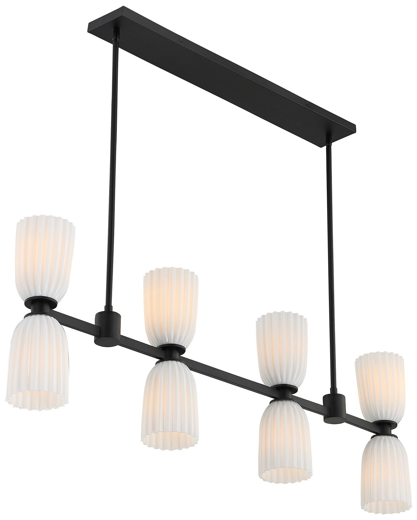 Image 7 Baldwin 8-Light Linear Chandelier in Matte Black more views