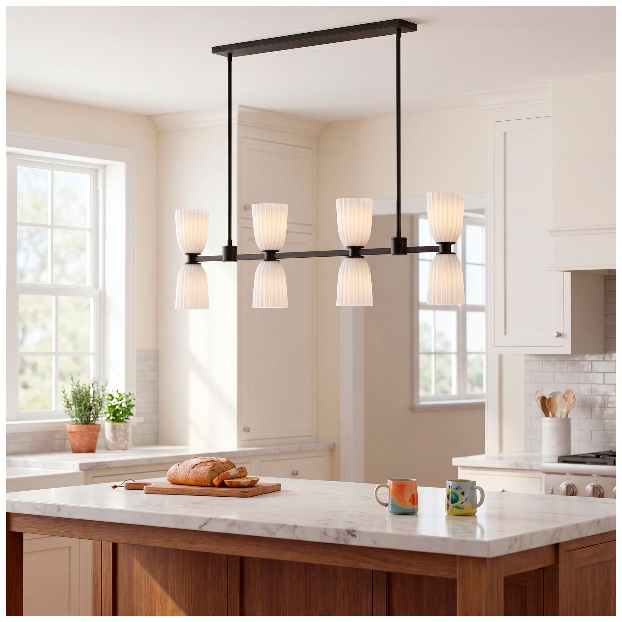 Baldwin 8-Light Linear Chandelier in Matte Black