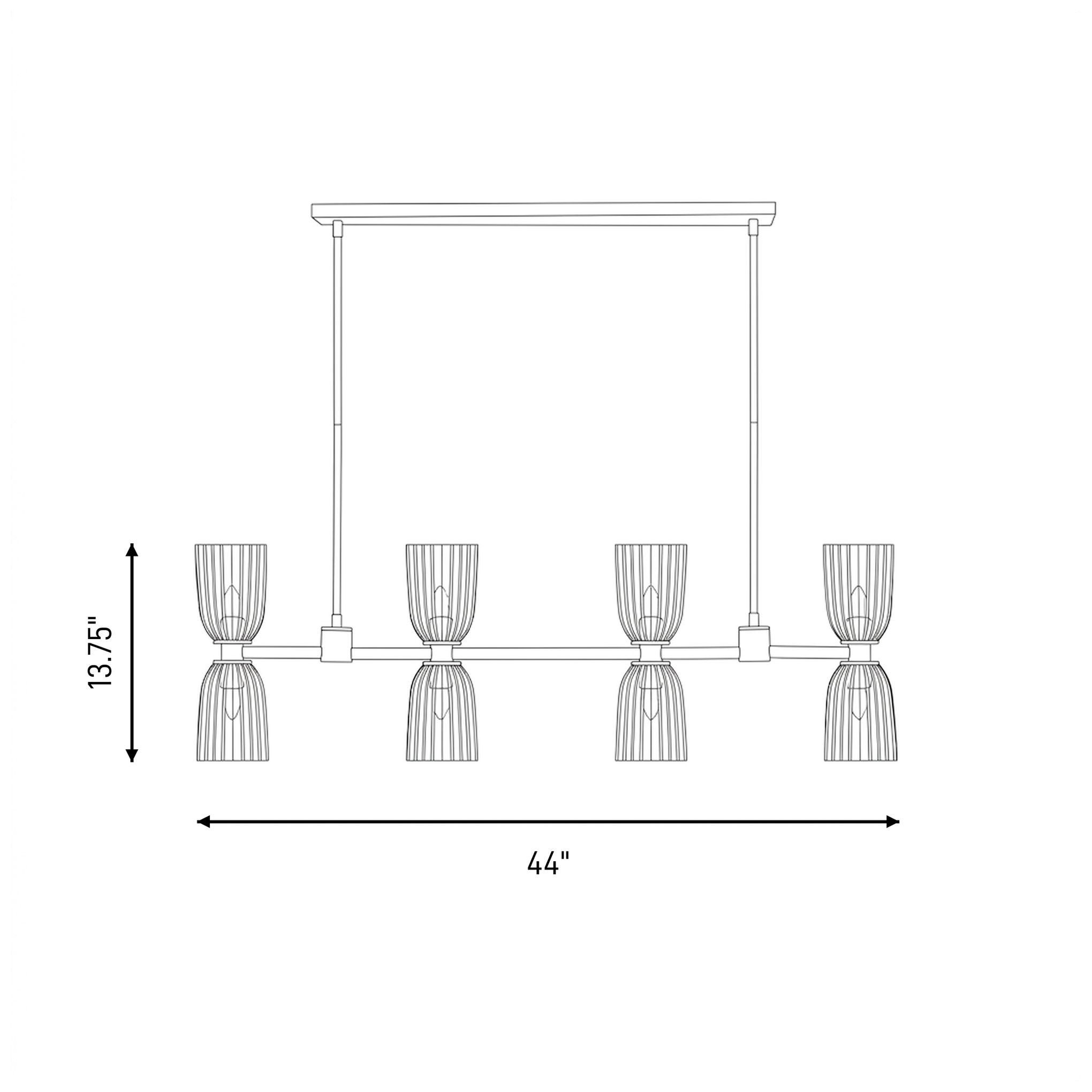 Baldwin 8-Light Linear Chandelier in Matte Black