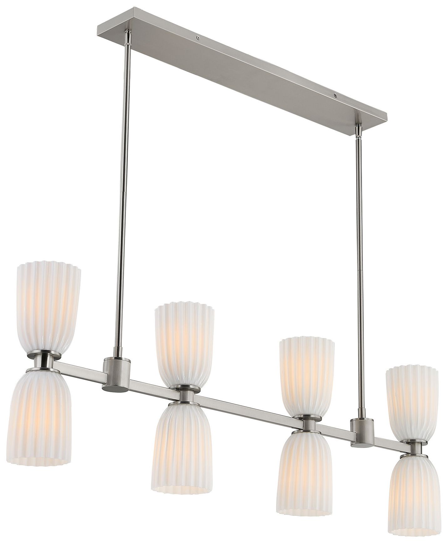Image 3 Baldwin 8-Light Linear Chandelier in Satin Nickel more views