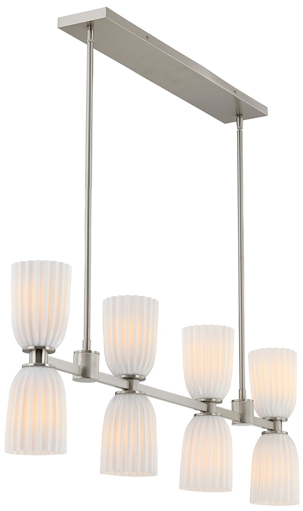 Image 5 Baldwin 8-Light Linear Chandelier in Satin Nickel more views