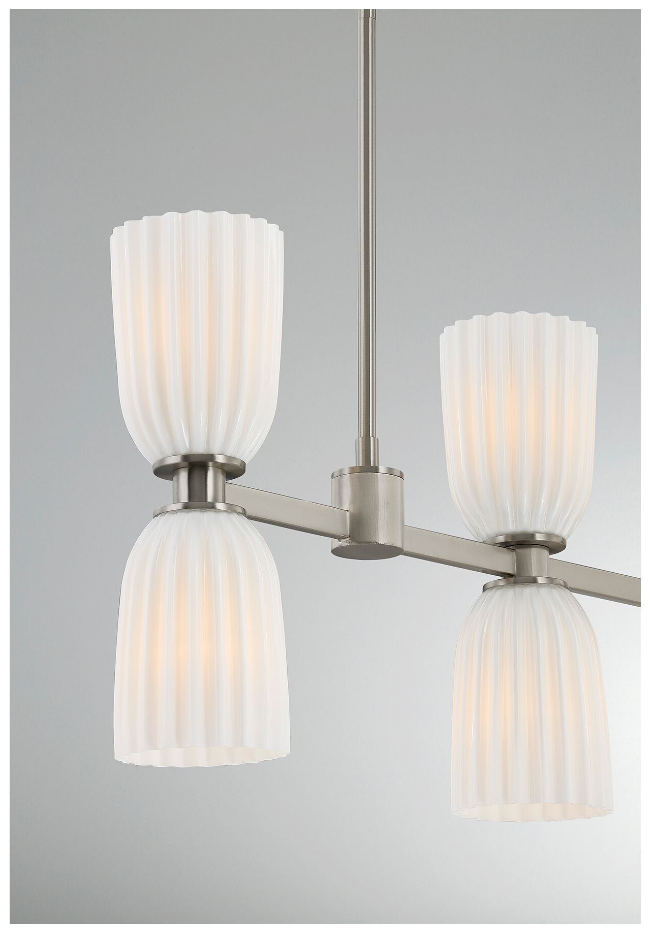 Image 7 Baldwin 8-Light Linear Chandelier in Satin Nickel more views