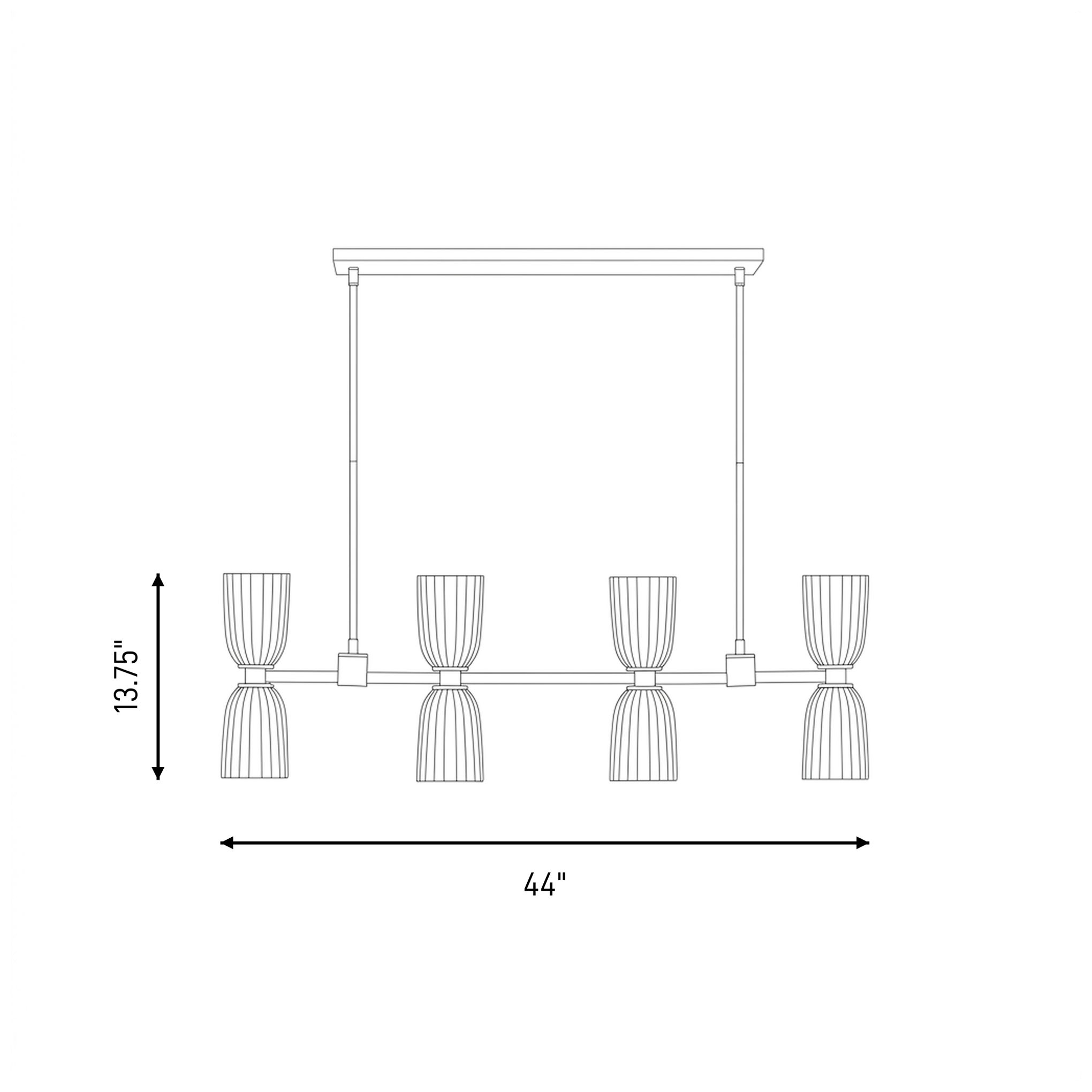 Baldwin 8-Light Linear Chandelier in Satin Nickel