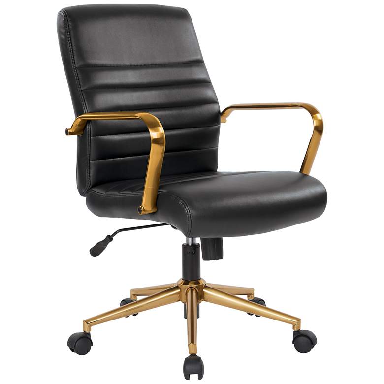 Image 2 Baldwin Black Mid-Back Adjustable Swivel Office Chair