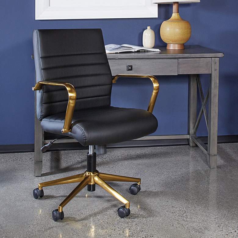 Image 1 Baldwin Black Mid-Back Adjustable Swivel Office Chair