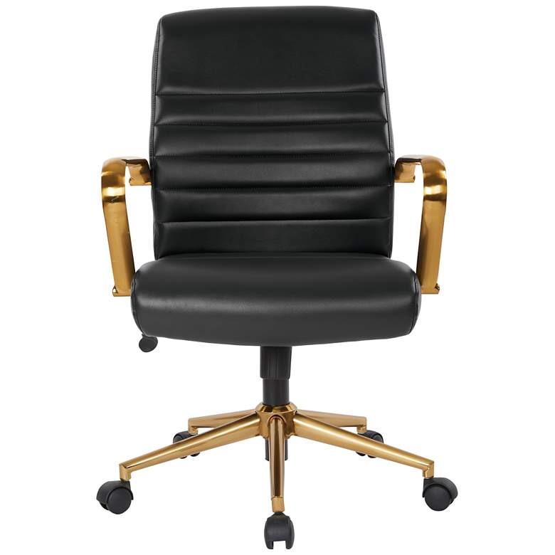 Image 4 Baldwin Black Mid-Back Adjustable Swivel Office Chair more views