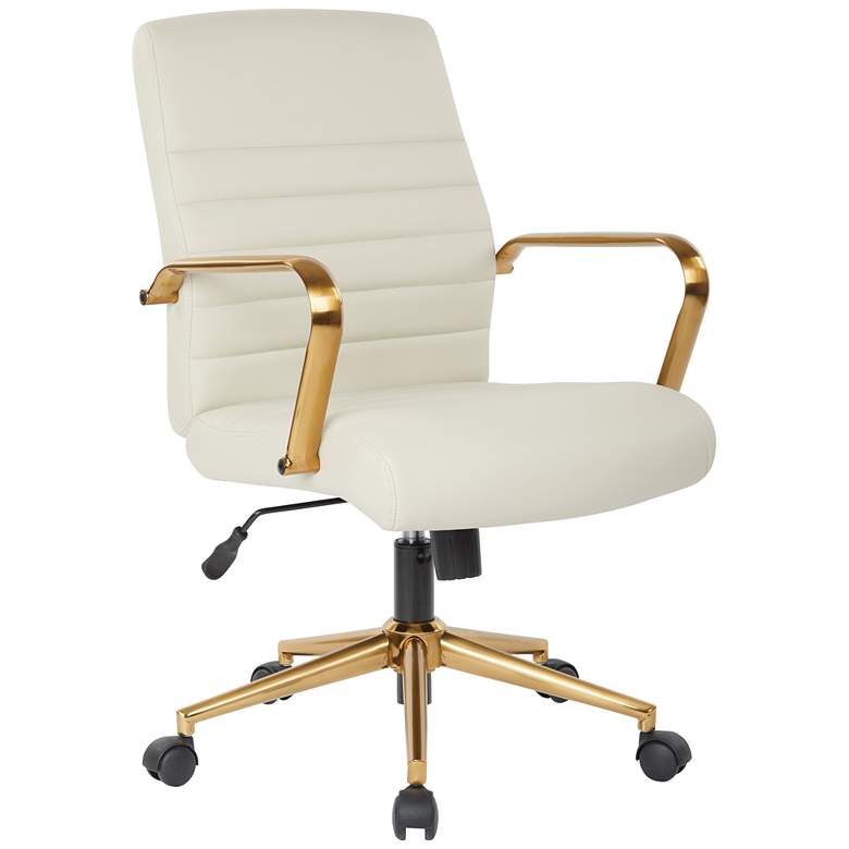 Image 1 Baldwin Cream Mid-Back Adjustable Swivel Office Chair