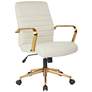 Baldwin Cream Mid-Back Adjustable Swivel Office Chair