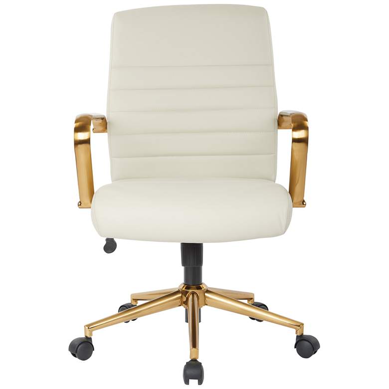Image 3 Baldwin Cream Mid-Back Adjustable Swivel Office Chair more views