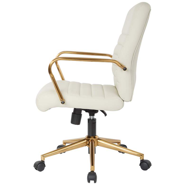 Image 4 Baldwin Cream Mid-Back Adjustable Swivel Office Chair more views