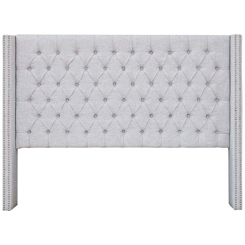 Image 2 Baldwin Gray Fabric Tufted Adjustable Queen Headboard