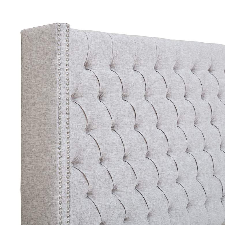 Image 3 Baldwin Gray Fabric Tufted Adjustable Queen Headboard more views