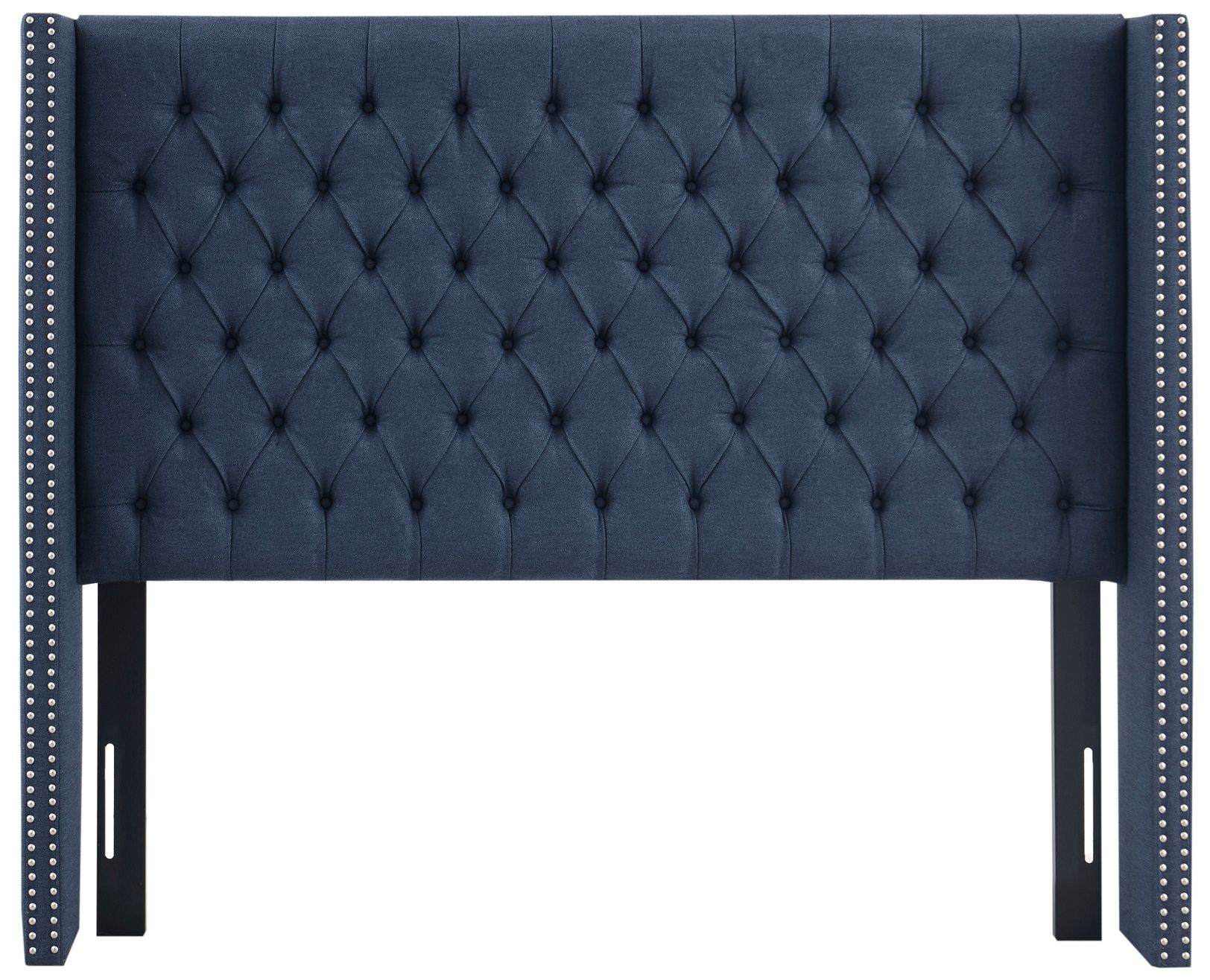 Image 3 Baldwin Navy Blue Fabric Tufted Adjustable Queen Headboard more views